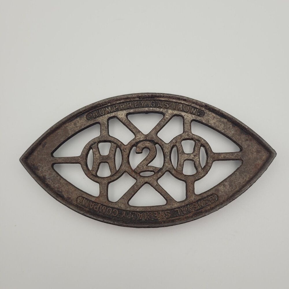 Antique Humphrey Gas Iron "Sad" Cast Iron Trivet General Specialty Company H2H